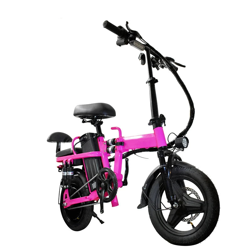 Pink Folding 500W Commuter E-Bike