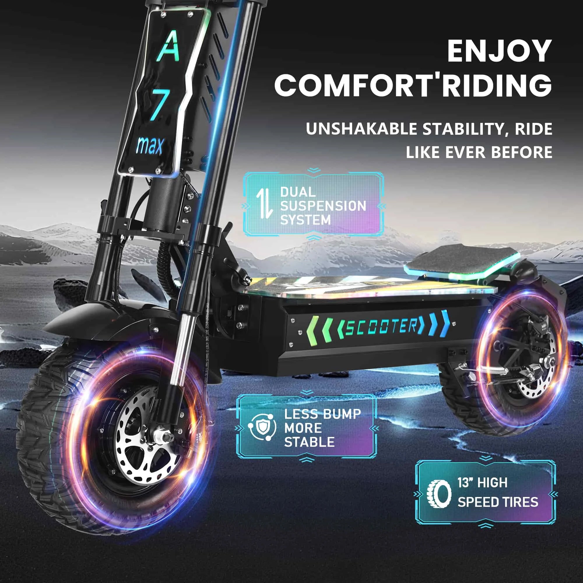 GLEERIDE A7 MAX Dual Motor Off-Road Scooter