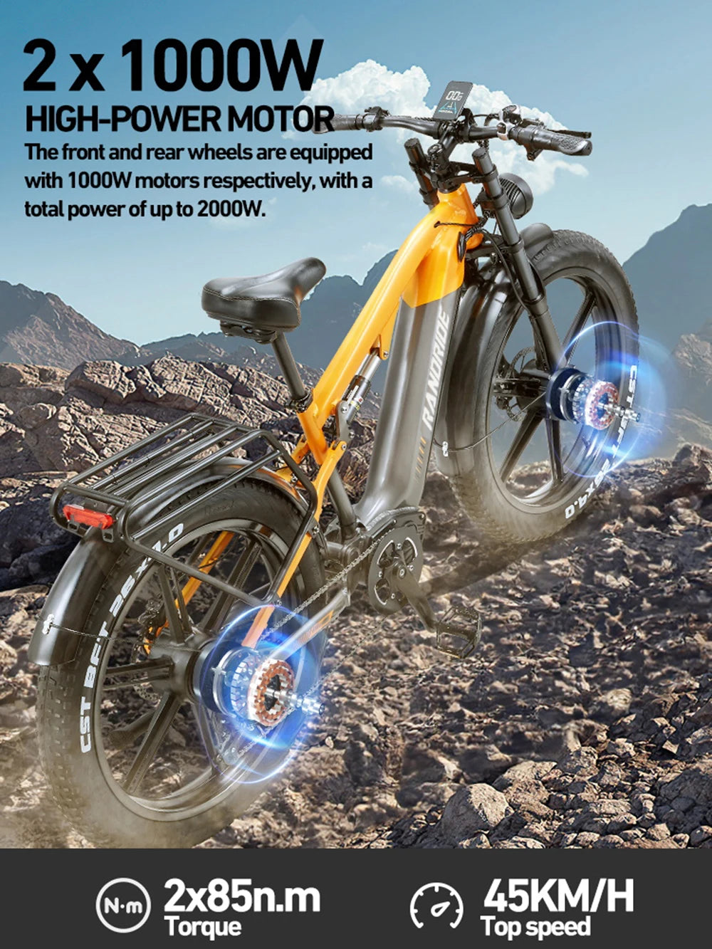 2000W Off-Road Mountain E-Bike